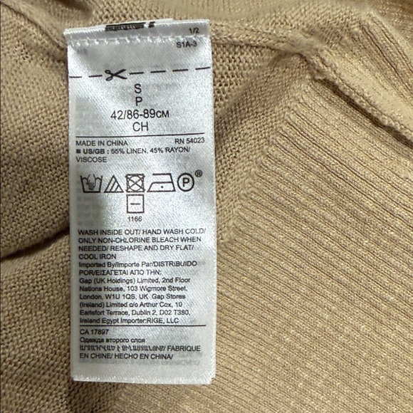 Banana Republic Women's Beige Open Front Linen Blend Cardigan - Picture 4 of 4
